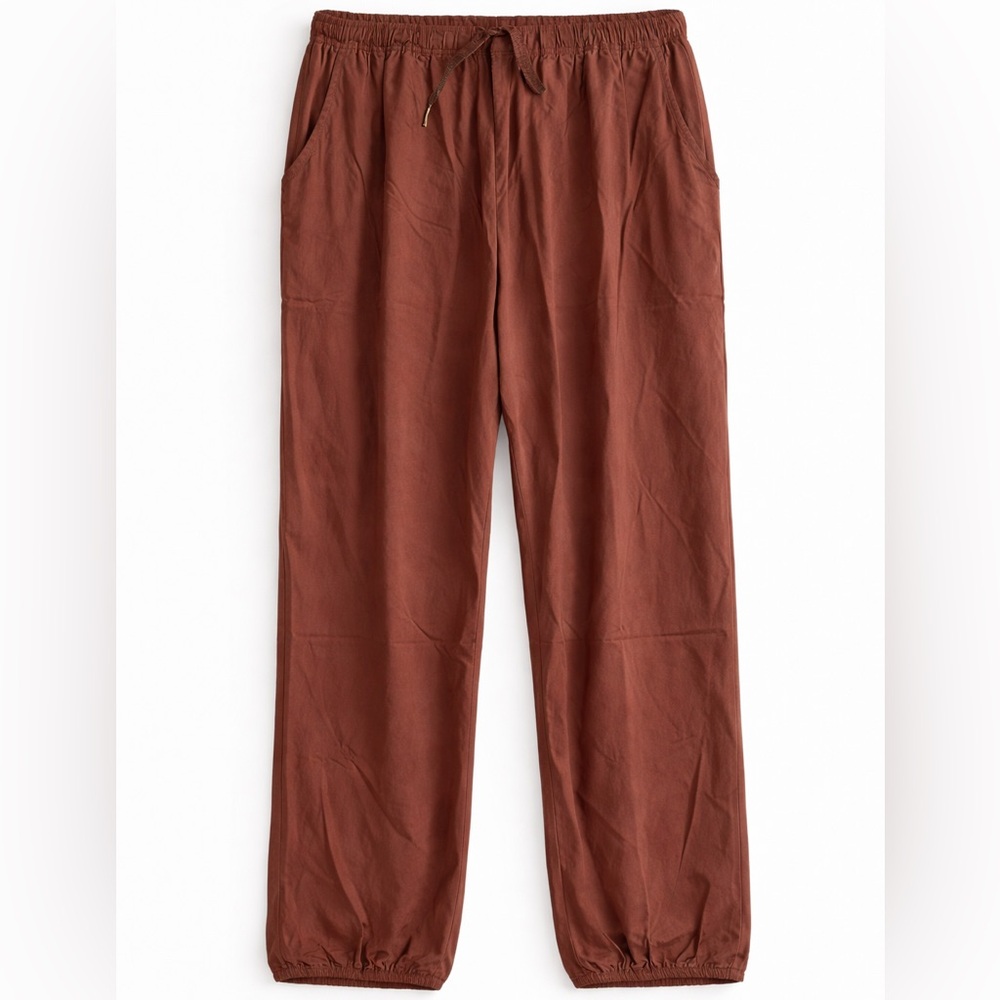 Leo Rosi Rust Brown Elastic Waist Jogger Pants